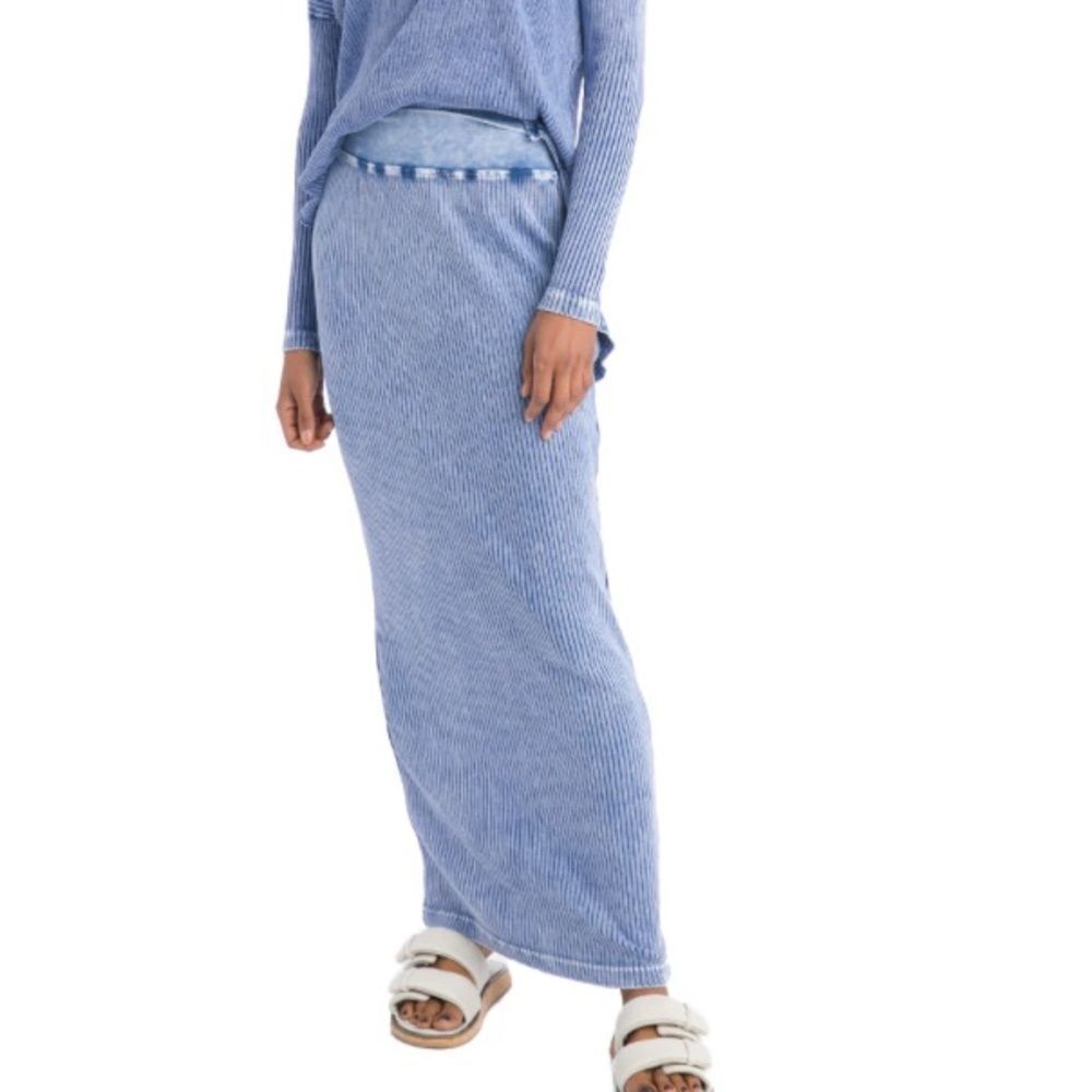 Hard Tail Forever Easy Fit Ribbed Column Maxi Skirt